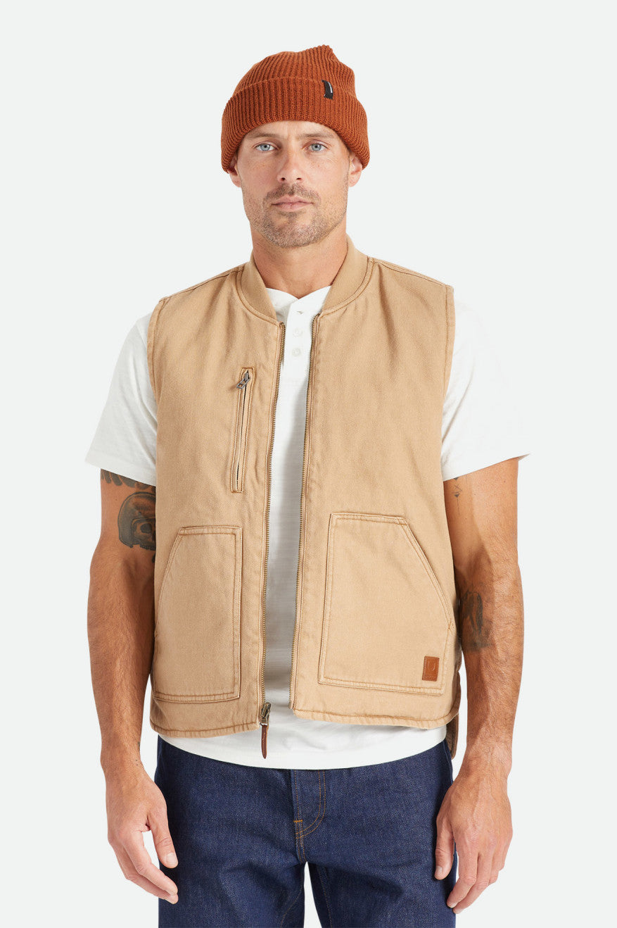 Brixton Abraham Reversible Vest Jassen Heren Beige | 452389IJR