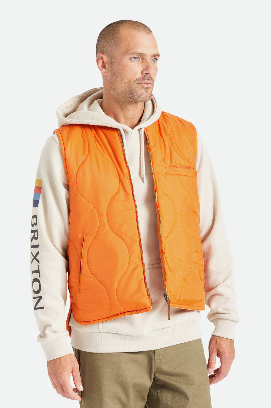 Brixton Abraham Reversible Vest Jassen Heren Oranje | 748120MYK