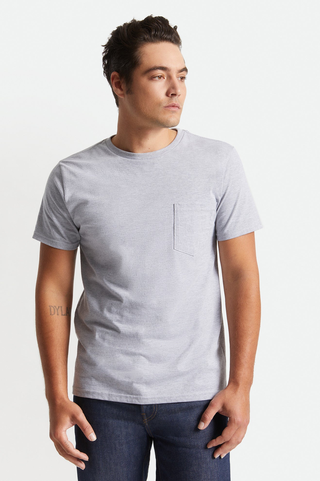 Brixton Basic S/S Pocket Topjes Heren Grijs | 158096NPY