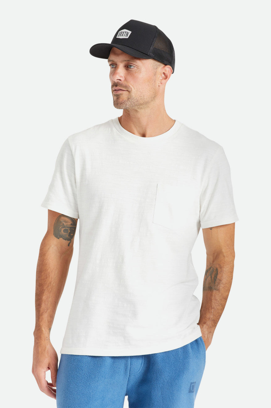 Brixton Basic Slub S/S Pocket Topjes Heren Wit | 910368UFH