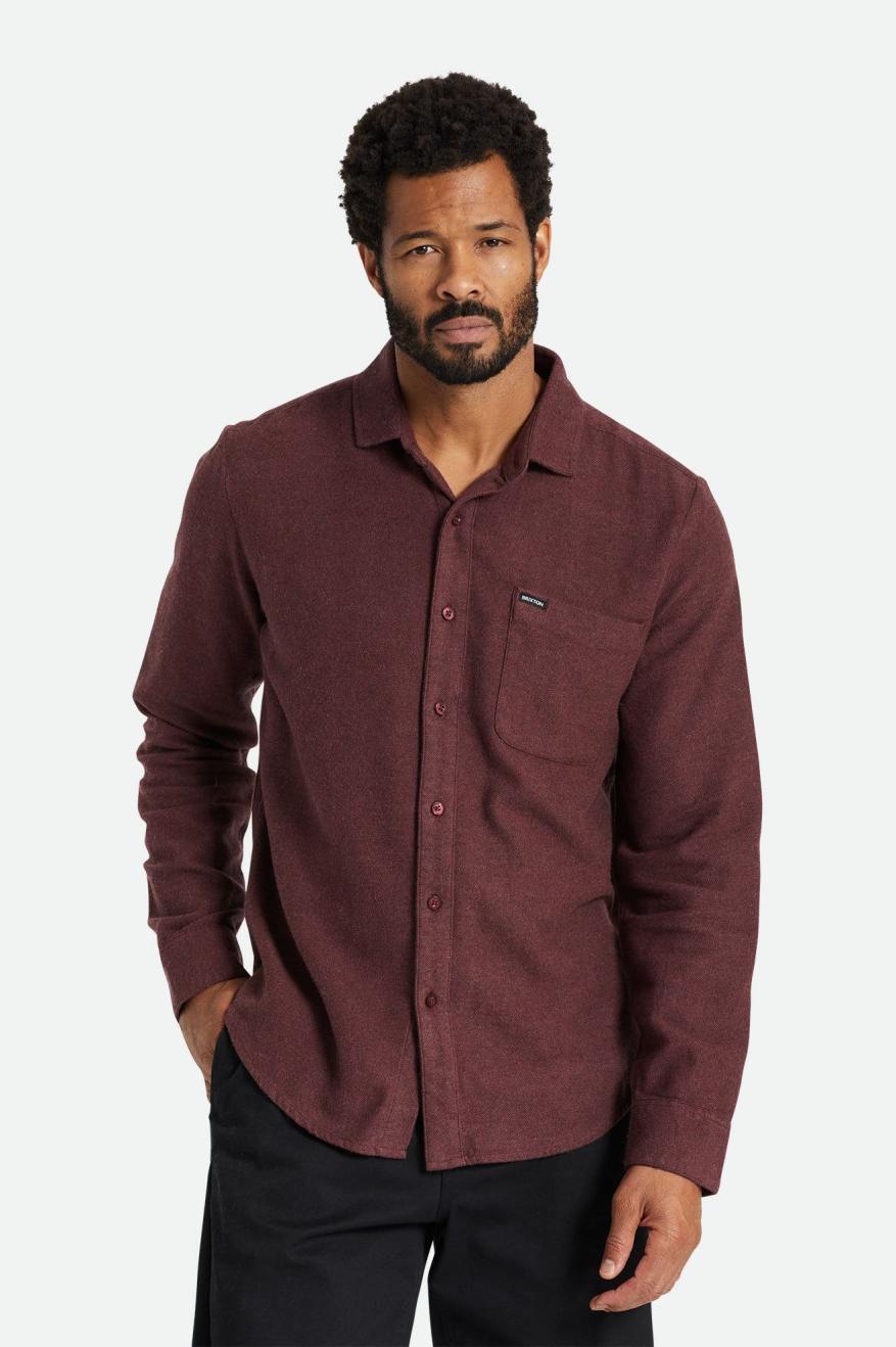 Brixton Bixby Reserve L/S Geweven Tops Heren Rood | 576431NMP