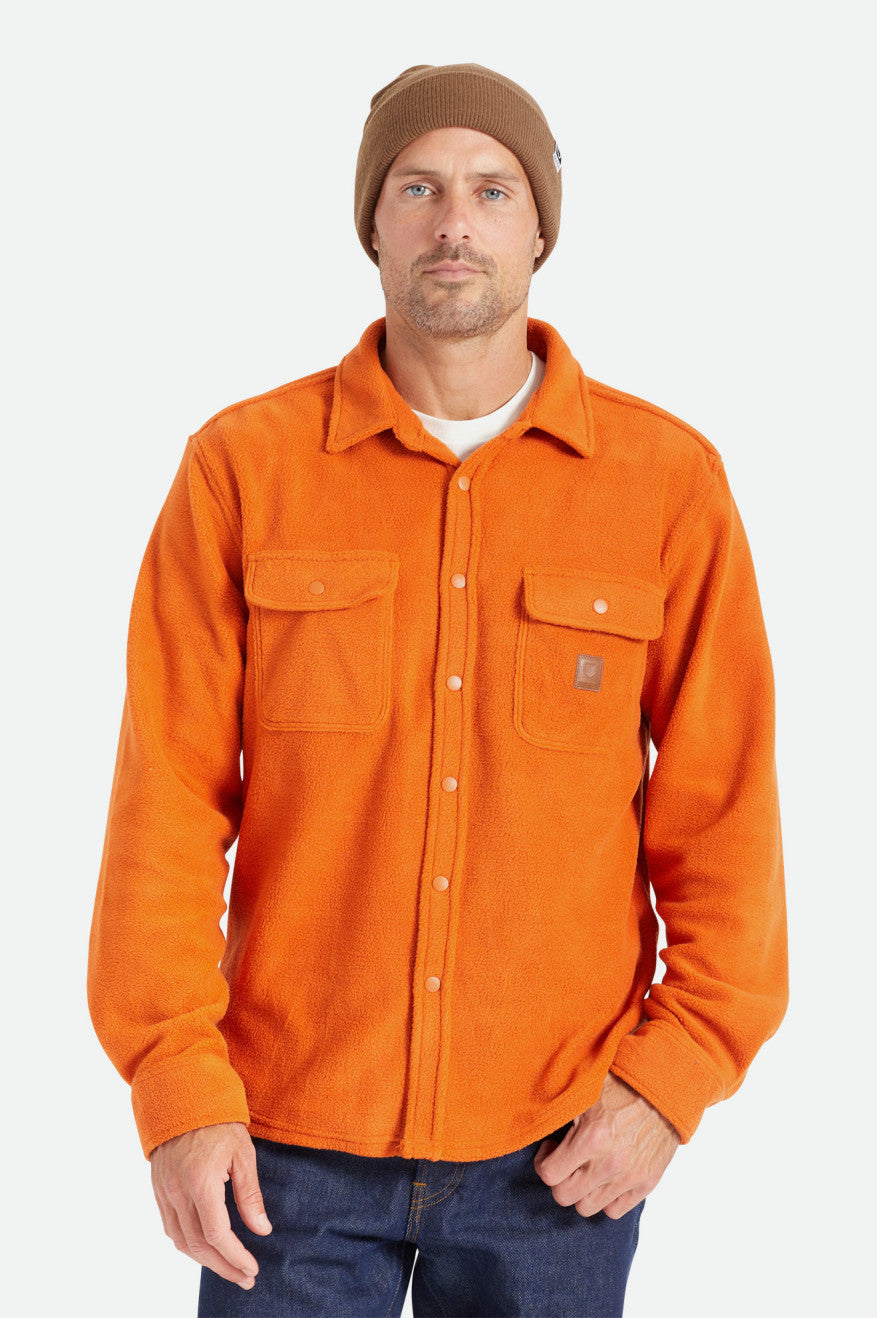 Brixton Bowery L/S Arctic Stretch Fleece Geweven Tops Heren Oranje | 368042DOB