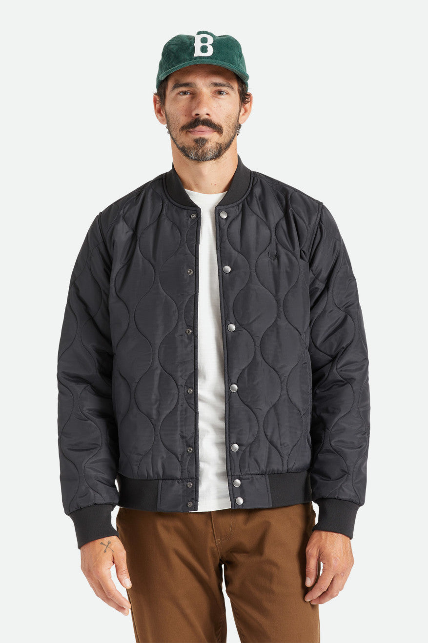 Brixton Dillinger Gewatteerd Bomber Jassen Heren Zwart | 619704JOP