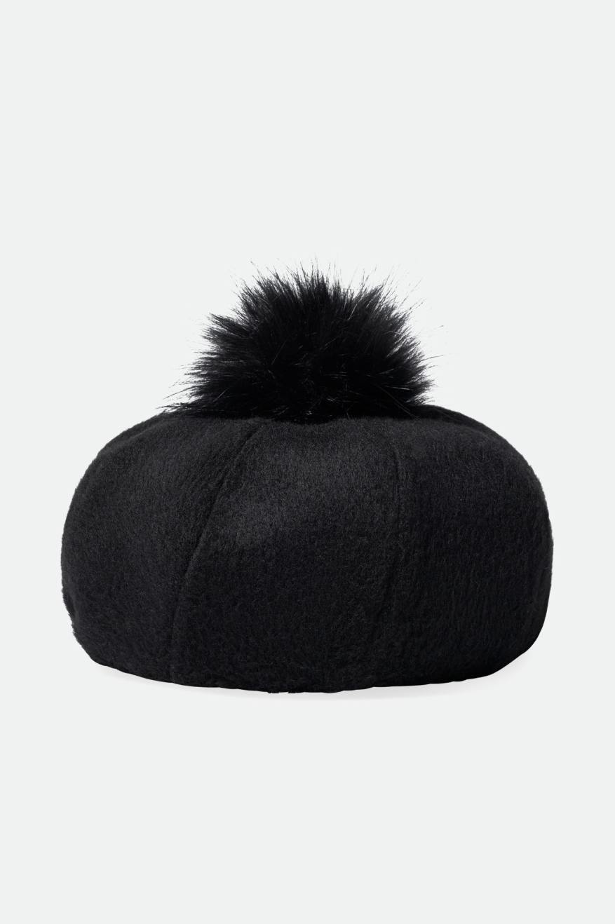 Brixton Natalie Oversized Pom Beret Hoeden Dames Zwart | 058231YWN