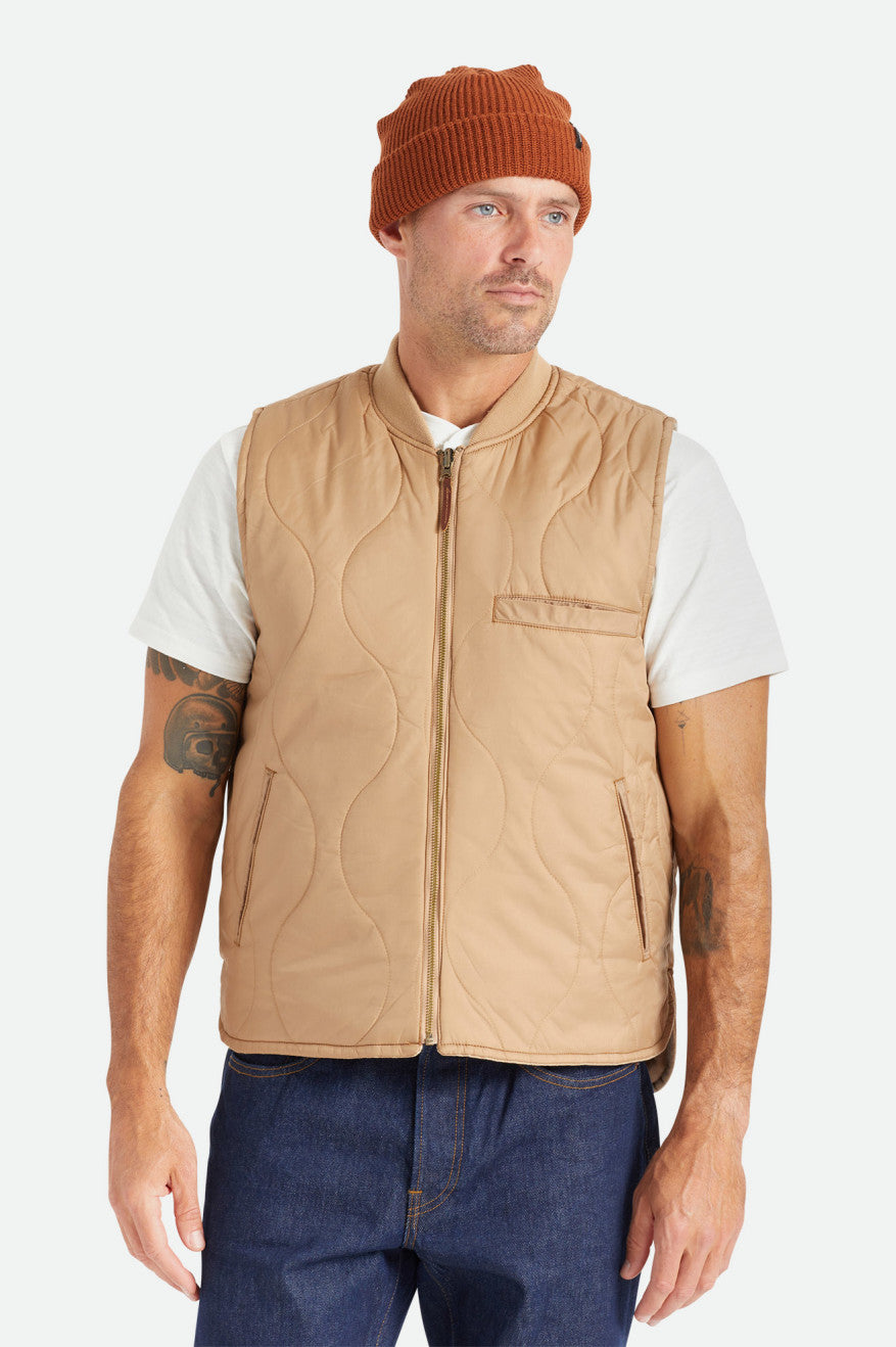 Brixton Abraham Reversible Vest Jassen Heren Beige | 452389IJR