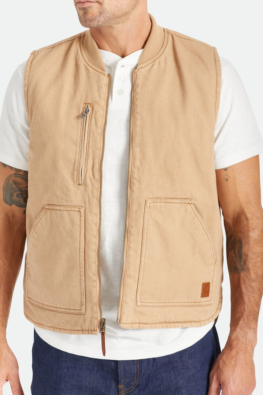 Brixton Abraham Reversible Vest Jassen Heren Beige | 452389IJR