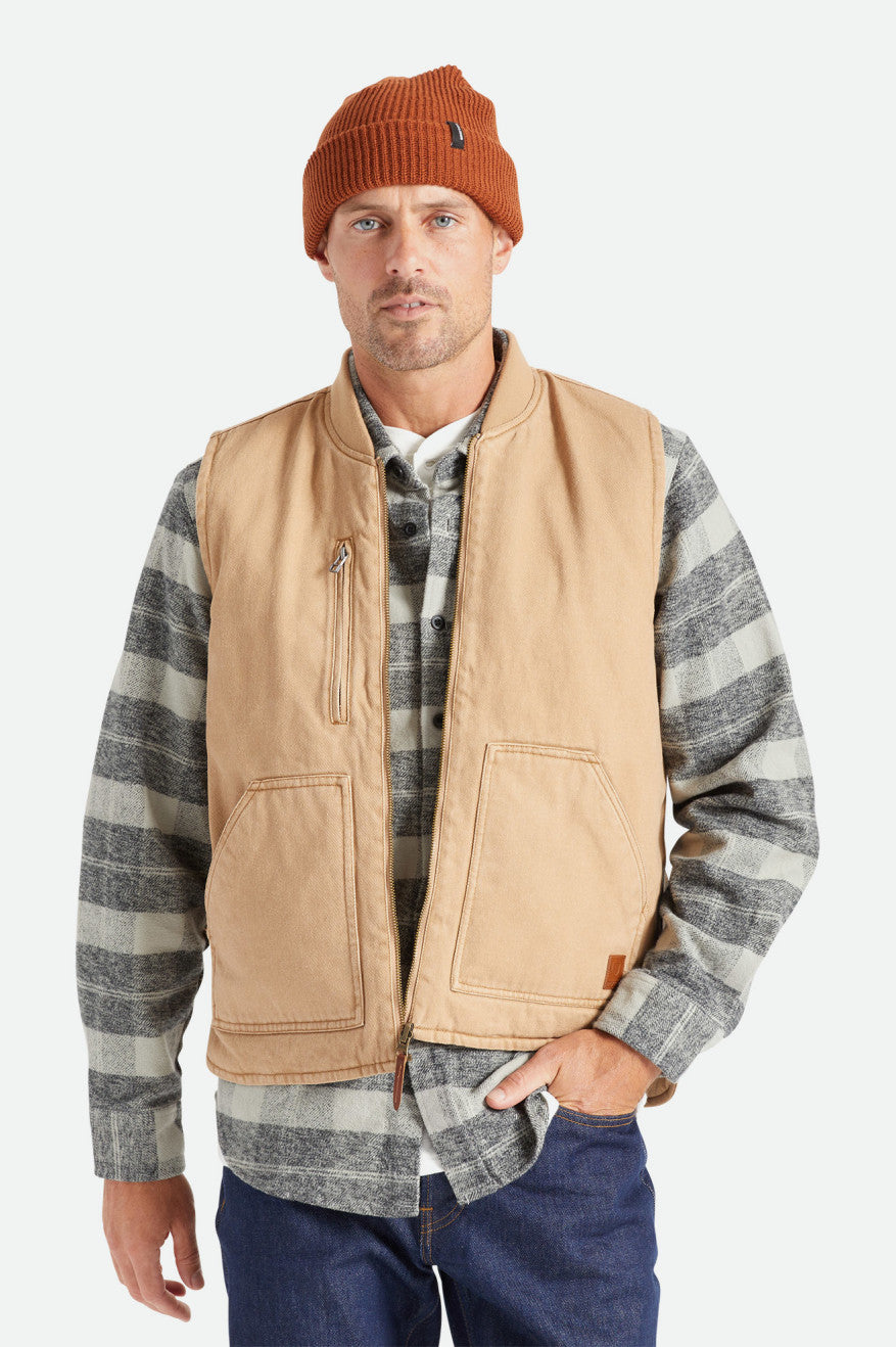 Brixton Abraham Reversible Vest Jassen Heren Beige | 452389IJR