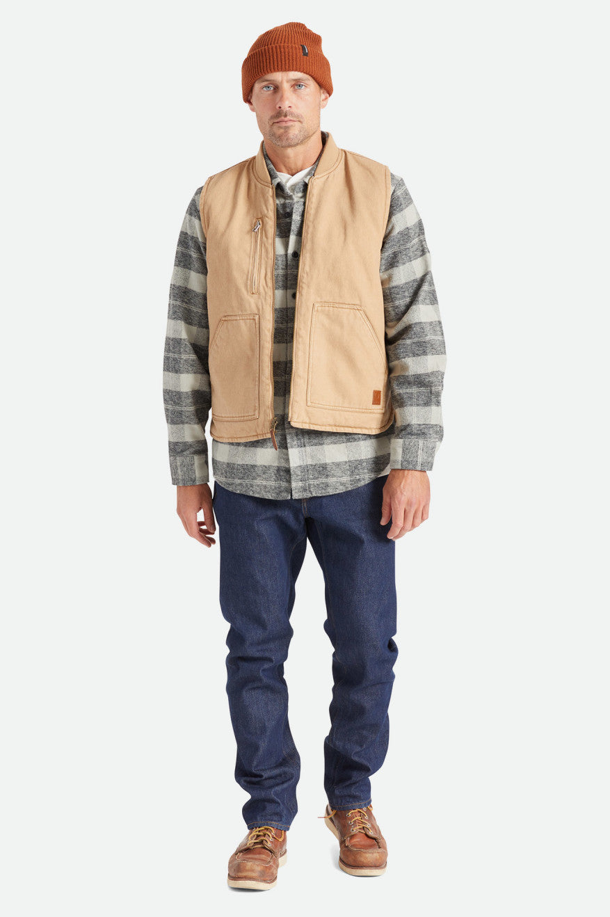 Brixton Abraham Reversible Vest Jassen Heren Beige | 452389IJR