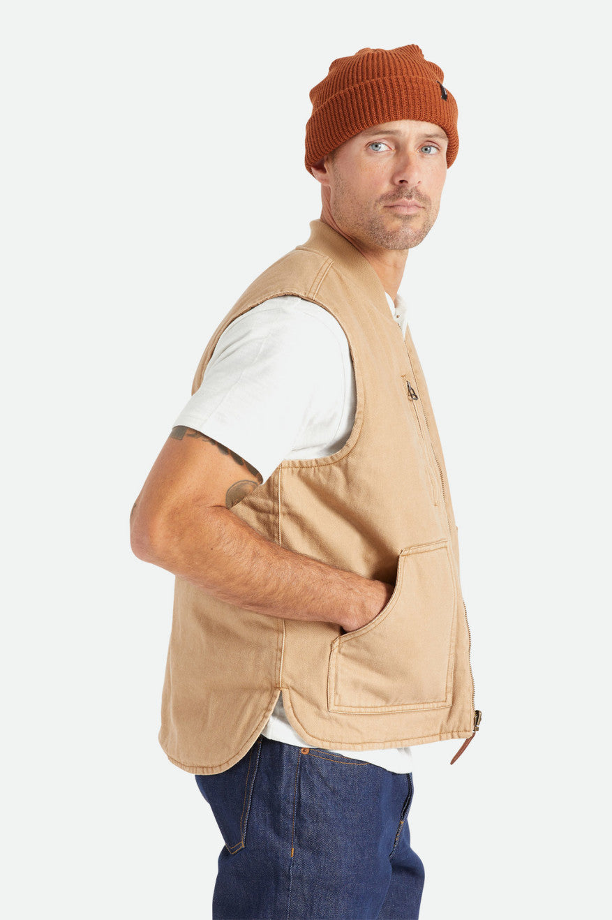 Brixton Abraham Reversible Vest Jassen Heren Beige | 452389IJR