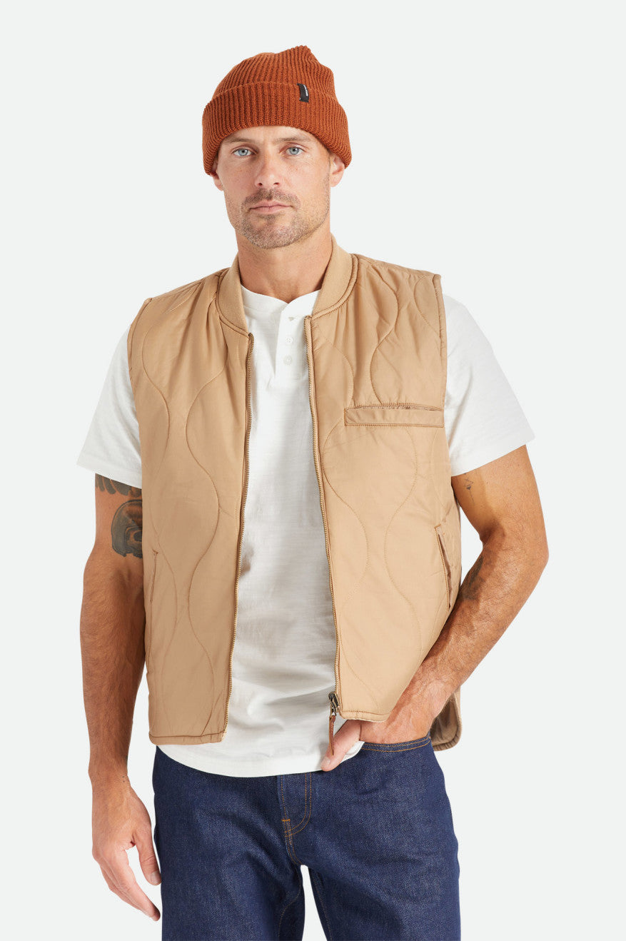 Brixton Abraham Reversible Vest Jassen Heren Beige | 452389IJR