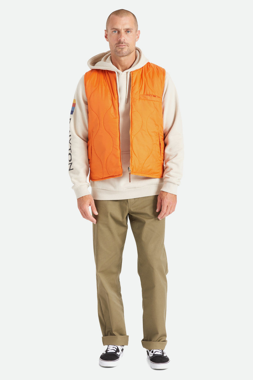 Brixton Abraham Reversible Vest Jassen Heren Oranje | 748120MYK