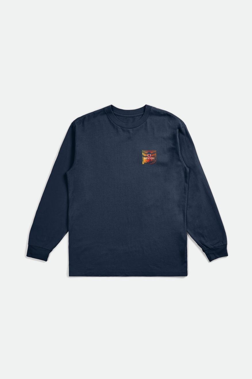 Brixton Alpha Square L/S Standard Topjes Heren Blauw | 309786SEX