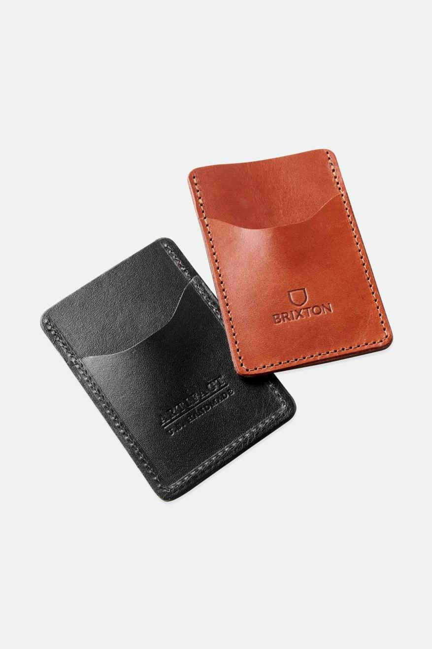 Brixton Artifact Leren Card Holder Wallet Accessoires Unisex Zwart | 514902YDH