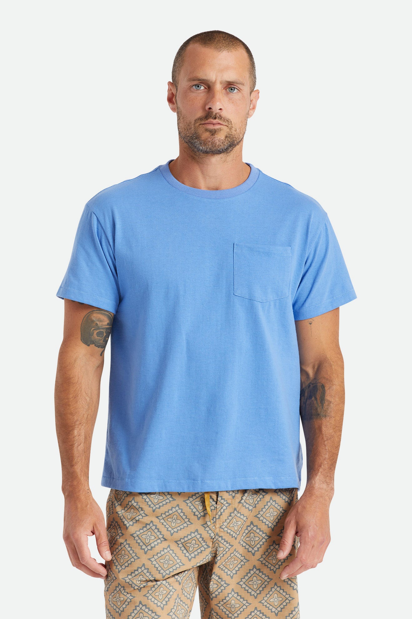 Brixton Basic S/S Pocket Topjes Heren Blauw | 789124JMS