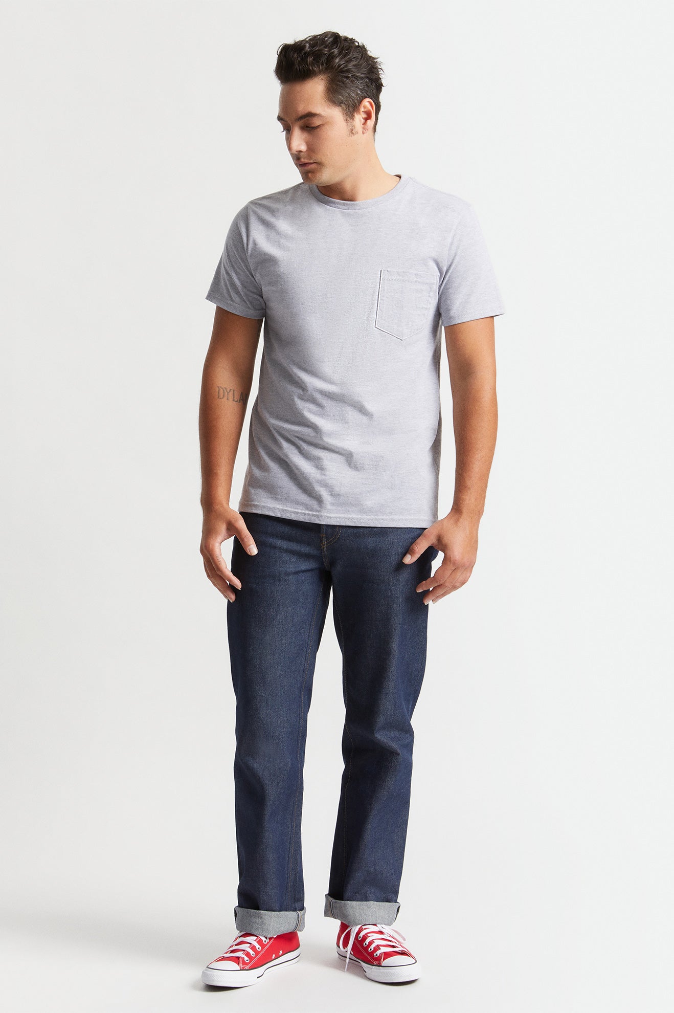 Brixton Basic S/S Pocket Topjes Heren Grijs | 158096NPY