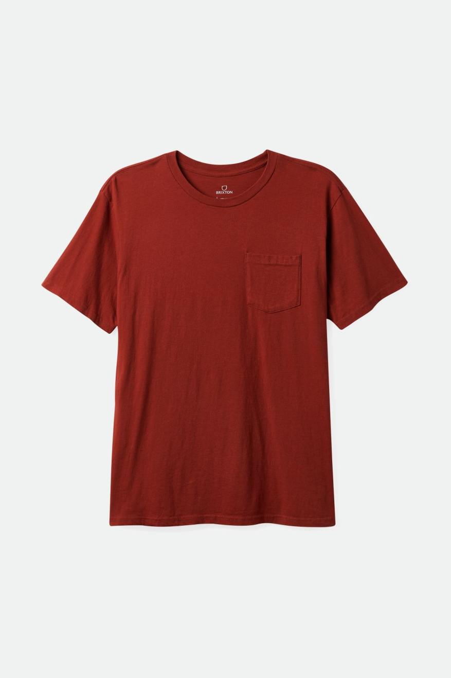 Brixton Basic S/S Pocket Topjes Heren Rood | 973815ZJD