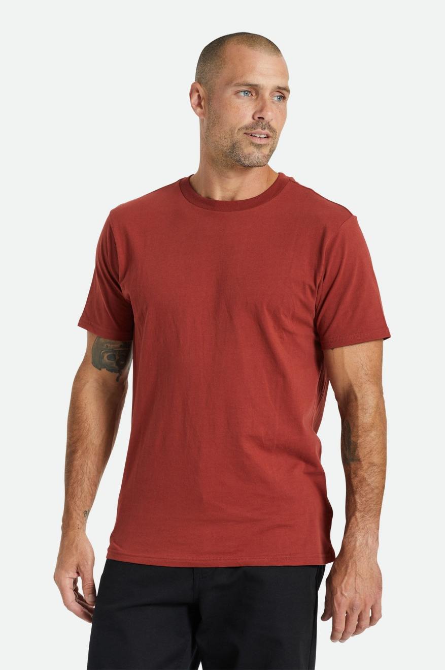 Brixton Basic S/S Tailored Topjes Heren Rood | 756324FKC