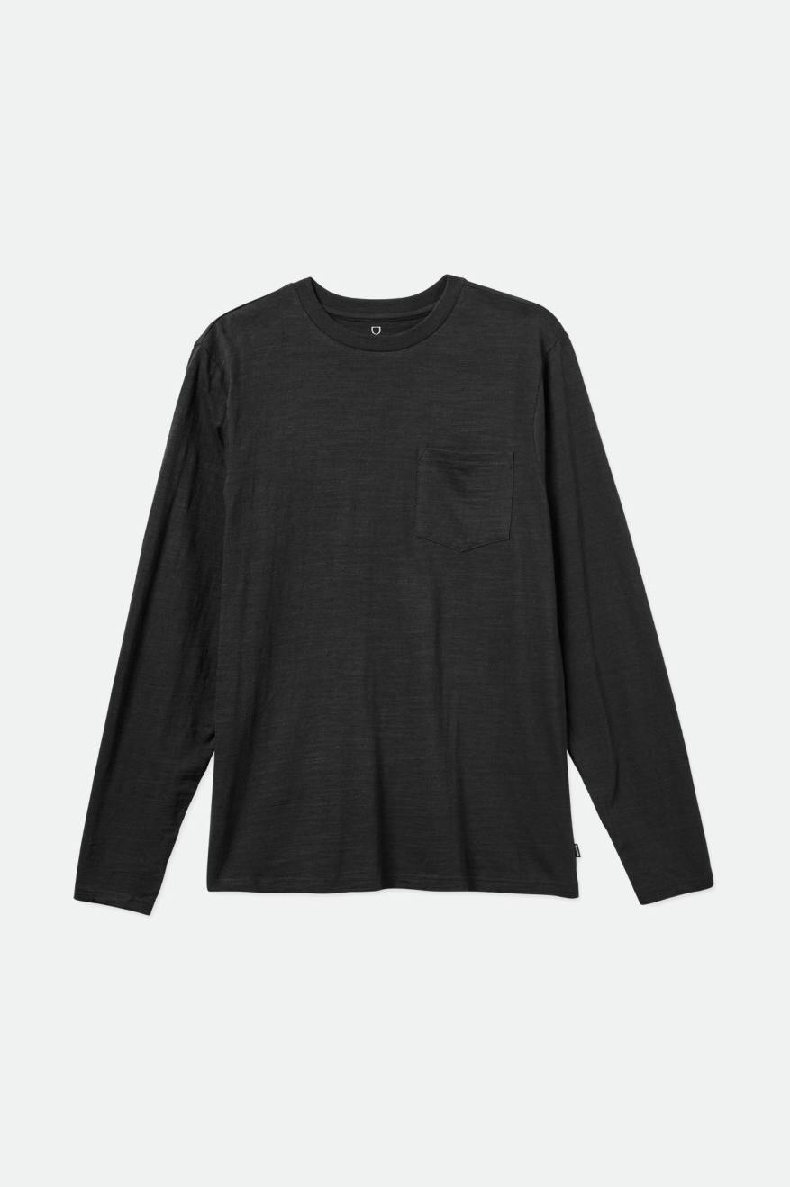 Brixton Basic Slub L/S Pocket Gebreide Kleding Heren Zwart | 083759FNU