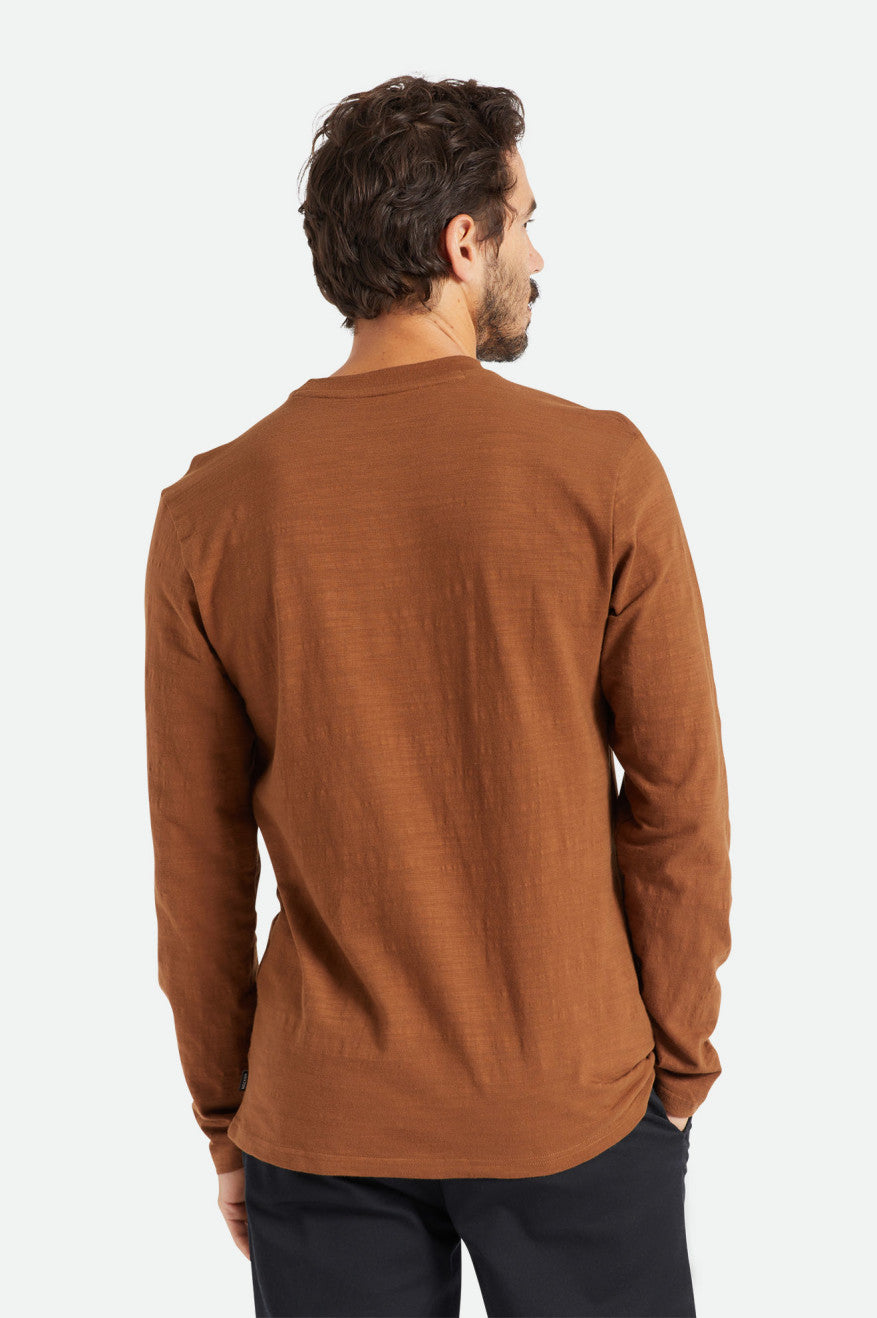 Brixton Basic Slub L/S Pocket Gebreide Kleding Heren Bruin | 397541IXY