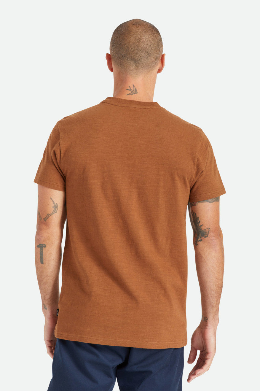 Brixton Basic Slub S/S Henley Gebreide Kleding Heren Bruin | 025197HQB