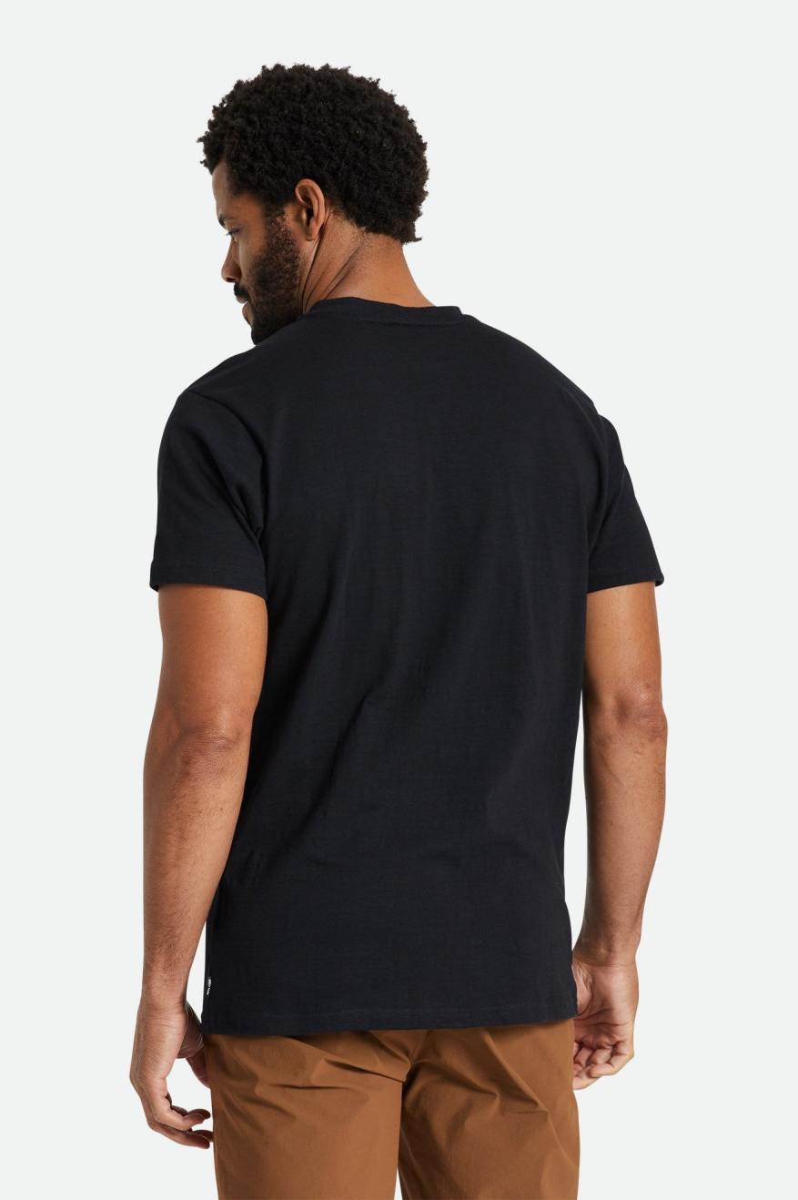 Brixton Basic Slub S/S Henley Gebreide Kleding Heren Zwart | 923806FHM