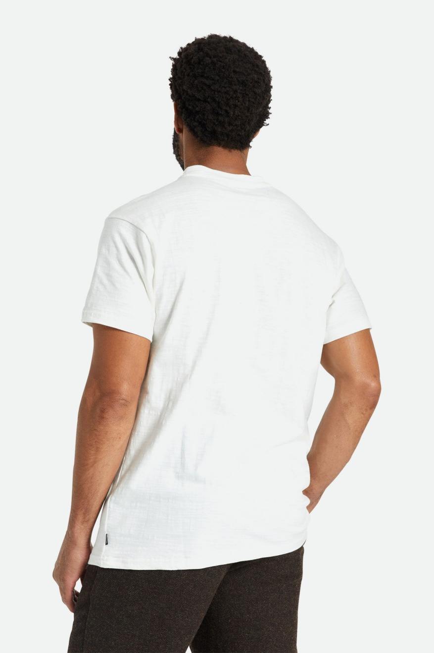 Brixton Basic Slub S/S Henley Gebreide Kleding Heren Wit | 976502NYJ