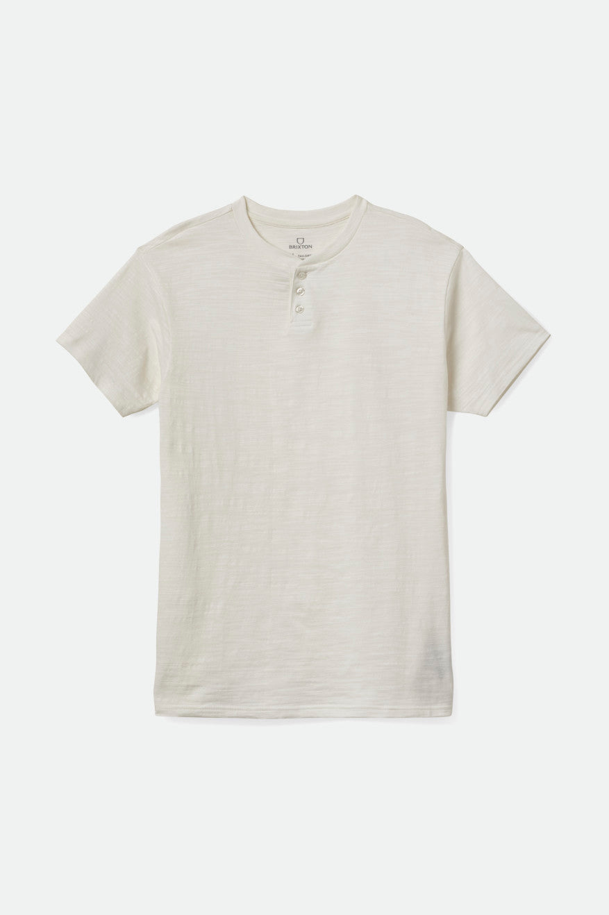 Brixton Basic Slub S/S Henley Gebreide Kleding Heren Wit | 976502NYJ