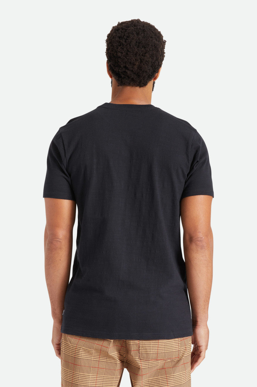 Brixton Basic Slub S/S Pocket Gebreide Kleding Heren Zwart | 497126KRA