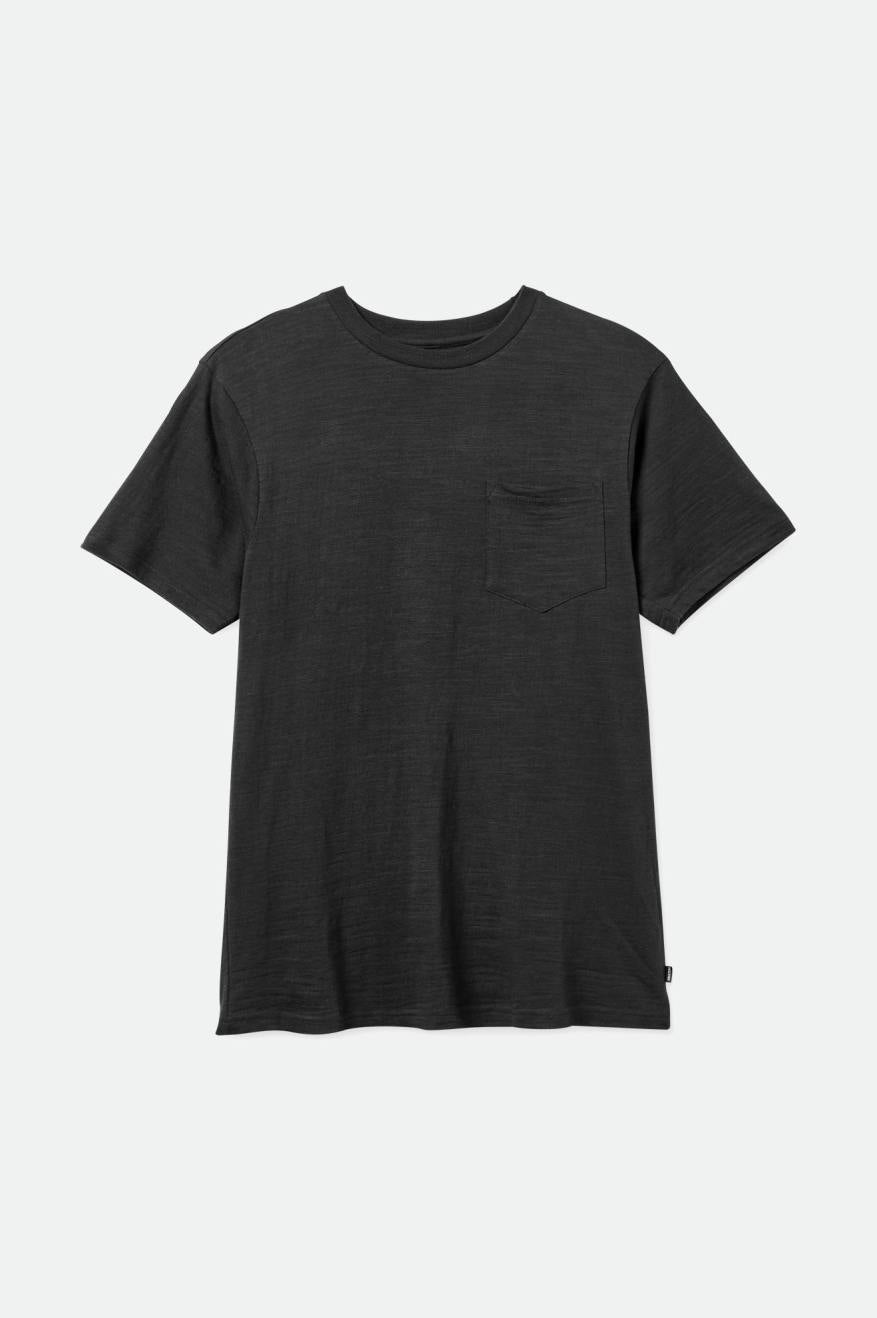 Brixton Basic Slub S/S Pocket Gebreide Kleding Heren Zwart | 497126KRA