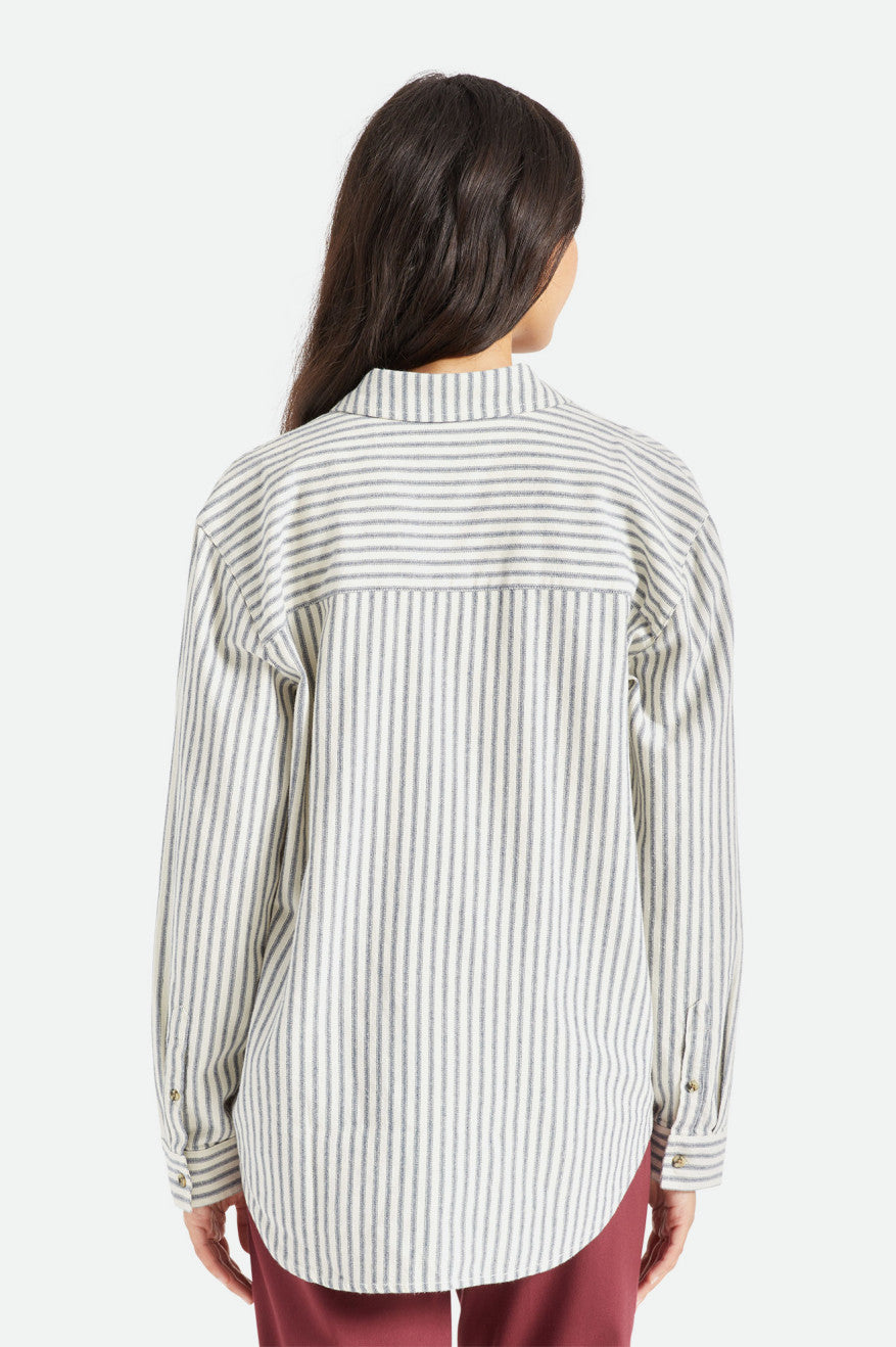 Brixton Bowery Boyfriend L/S Flanellen Tops Dames Strepen | 368017PNR