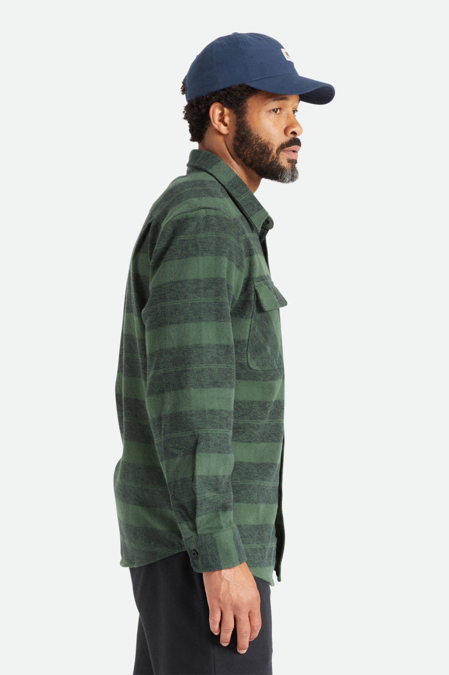 Brixton Bowery Heavy Weight L/S Flanellen Tops Heren Groen | 937816JEC