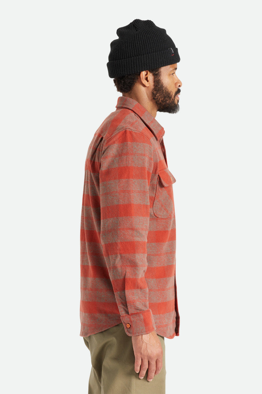 Brixton Bowery Heavy Weight L/S Geweven Tops Heren Rood | 051468WDS