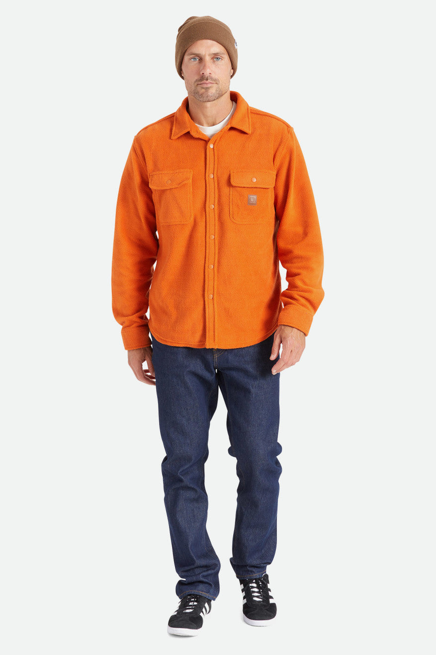 Brixton Bowery L/S Arctic Stretch Fleece Flanellen Tops Heren Oranje | 019358RWV