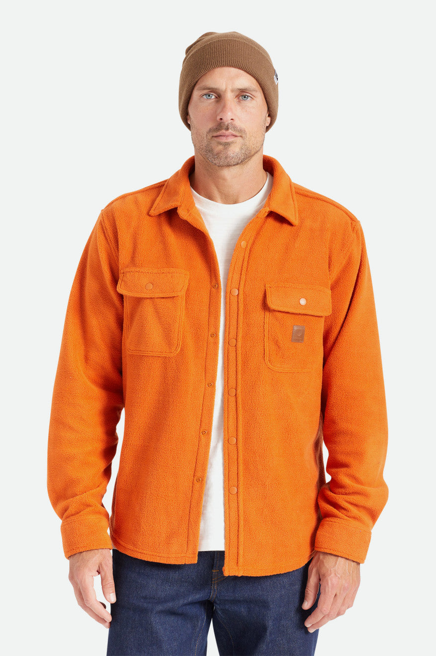 Brixton Bowery L/S Arctic Stretch Fleece Flanellen Tops Heren Oranje | 019358RWV