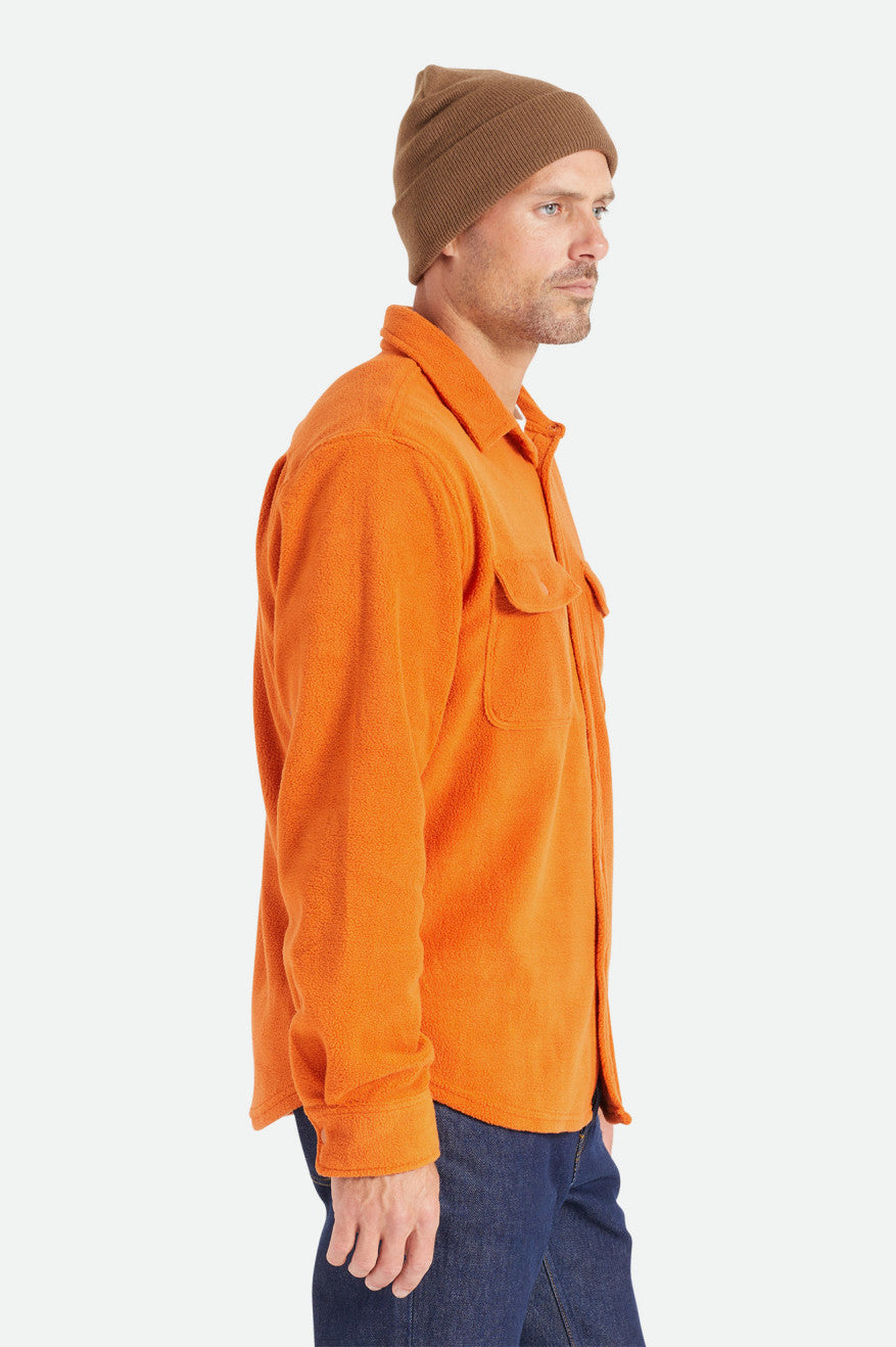 Brixton Bowery L/S Arctic Stretch Fleece Flanellen Tops Heren Oranje | 019358RWV