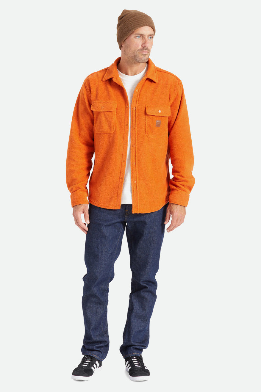 Brixton Bowery L/S Arctic Stretch Fleece Flanellen Tops Heren Oranje | 019358RWV