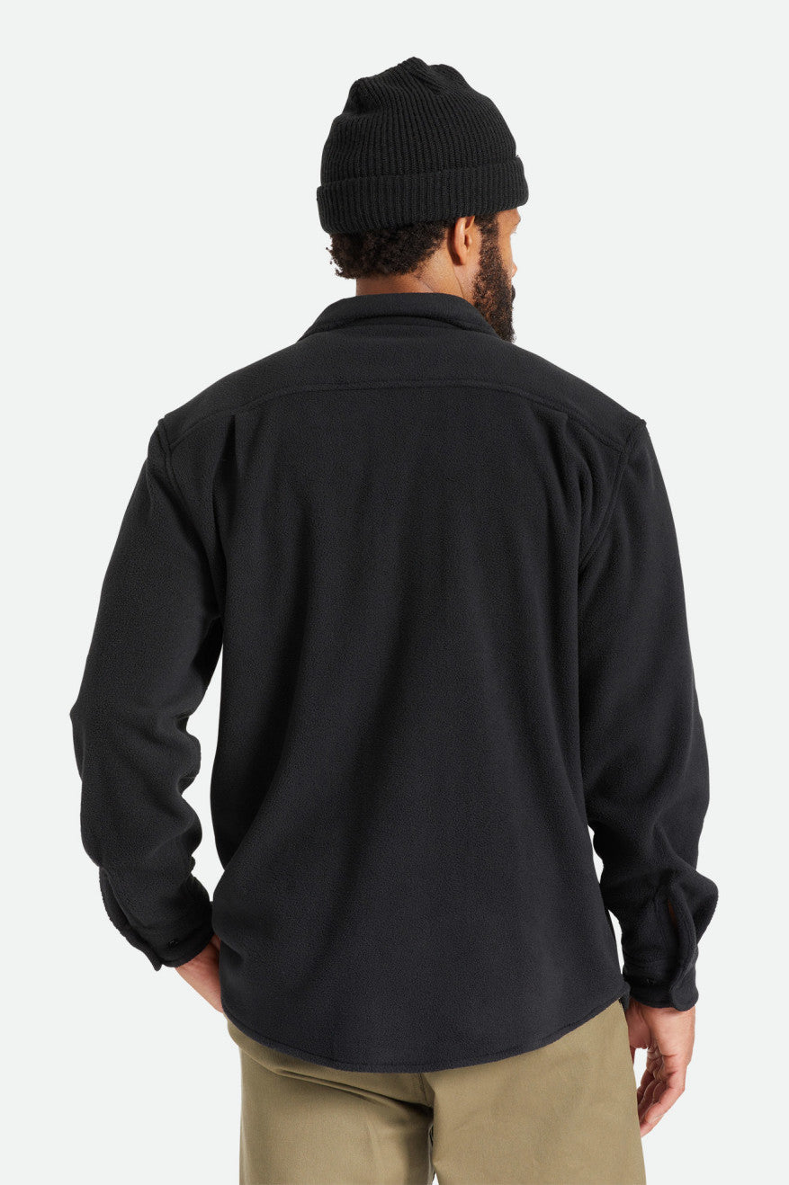 Brixton Bowery L/S Arctic Stretch Fleece Geweven Tops Heren Zwart | 130624HXT