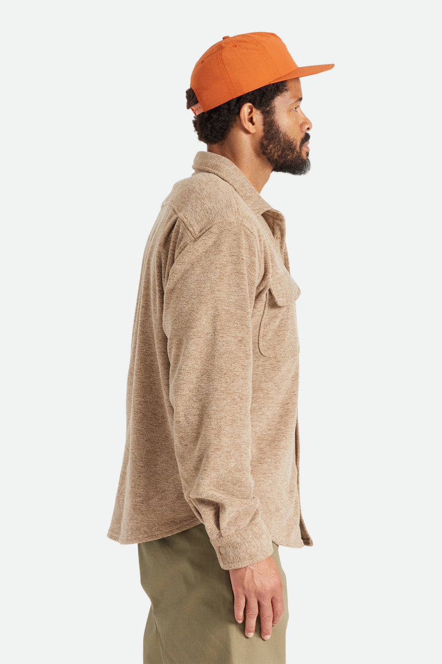 Brixton Bowery L/S Arctic Stretch Fleece Flanellen Tops Heren Beige | 241895CWA