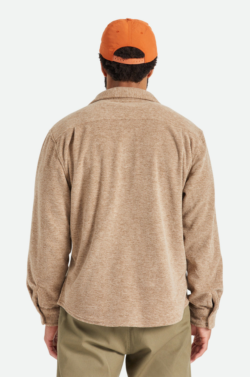 Brixton Bowery L/S Arctic Stretch Fleece Flanellen Tops Heren Beige | 241895CWA