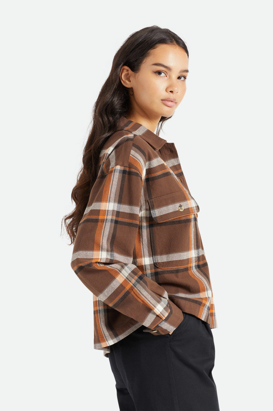 Brixton Bowery L/S Flanellen Tops Dames Bruin | 830697KOI