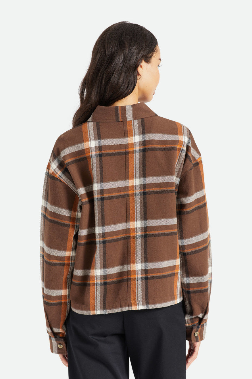 Brixton Bowery L/S Flanellen Tops Dames Bruin | 830697KOI