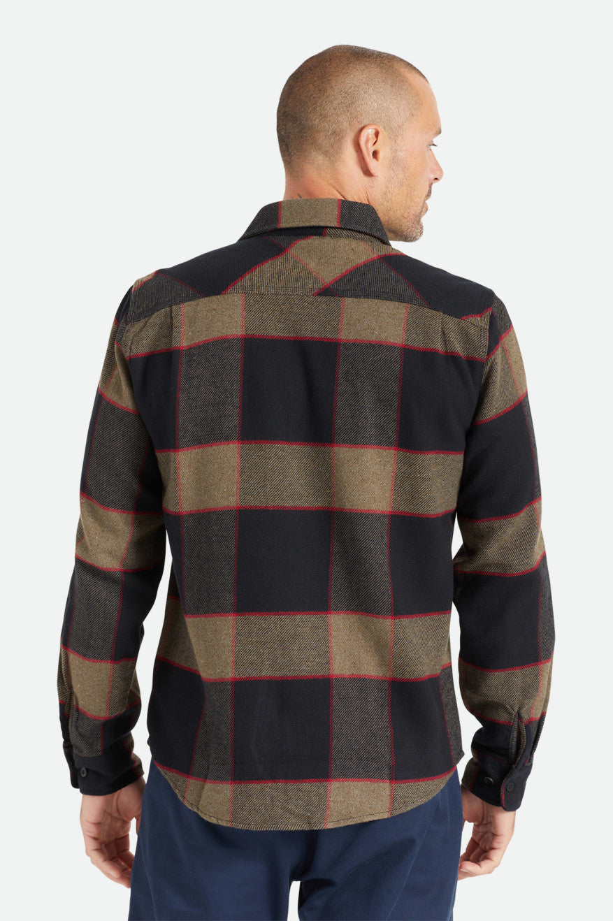 Brixton Bowery L/S Flanellen Tops Heren Grijs | 327864LGQ