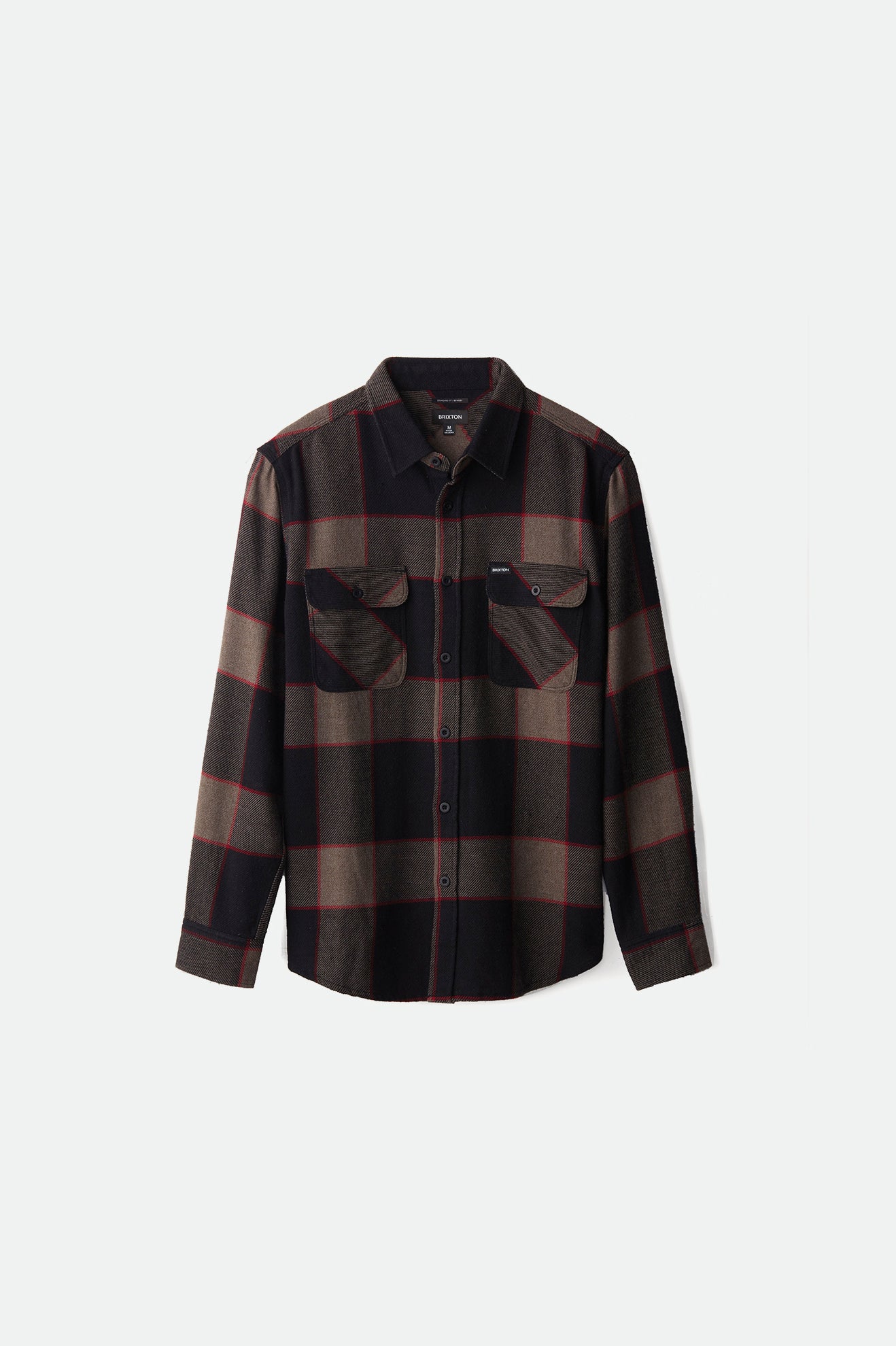 Brixton Bowery L/S Flanellen Tops Heren Grijs | 327864LGQ