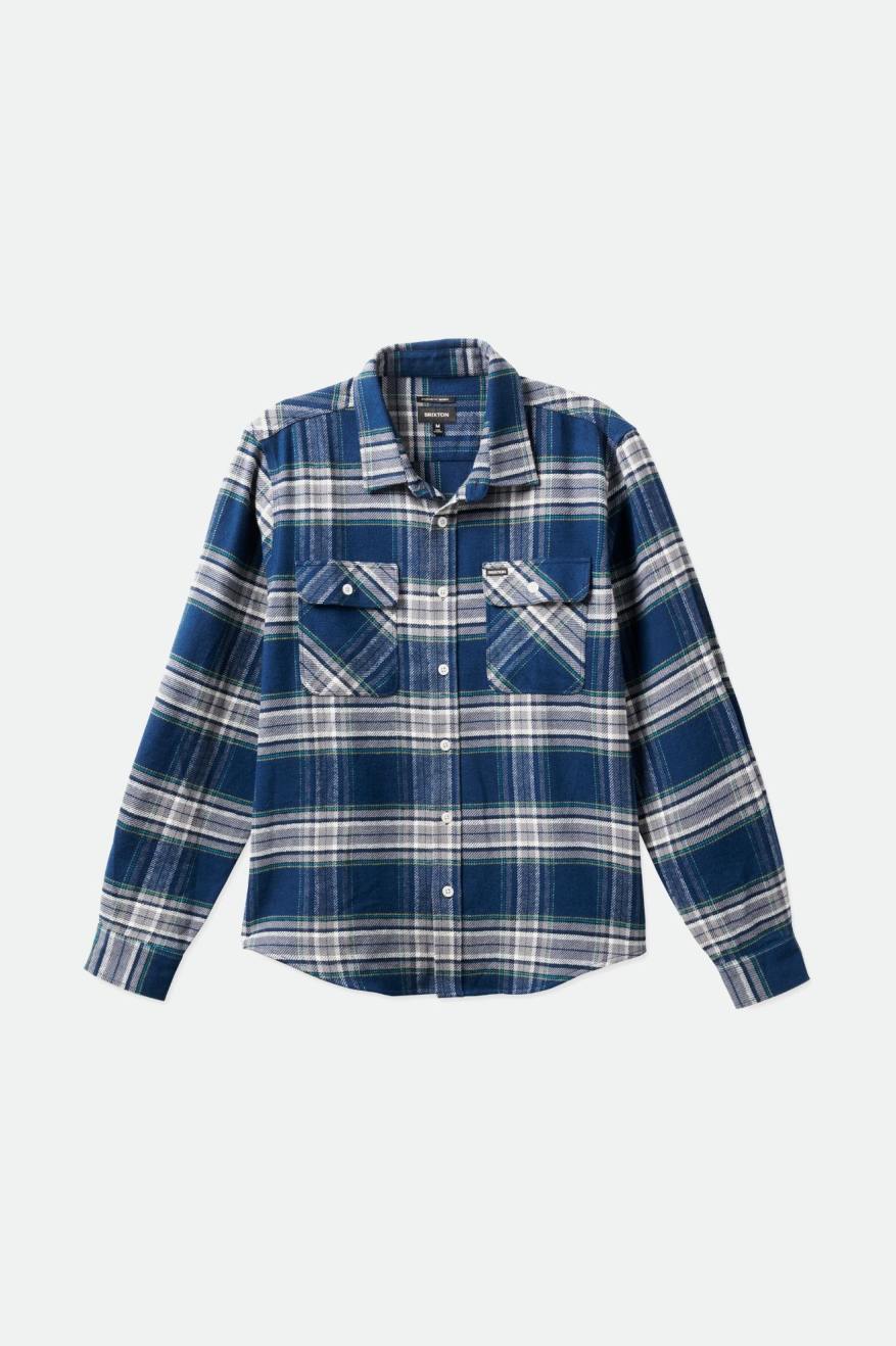 Brixton Bowery L/S Flanellen Tops Heren Grijs | 574296HCW