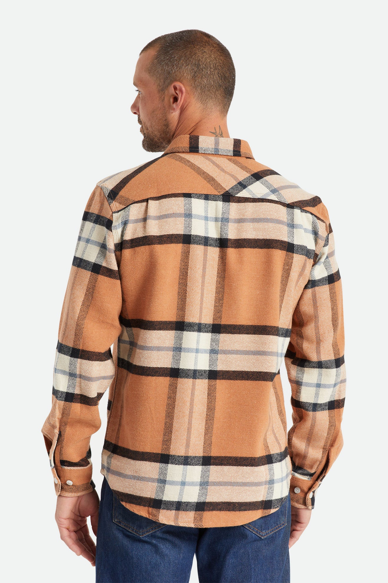 Brixton Bowery L/S Flanellen Tops Heren Beige | 846291DMX