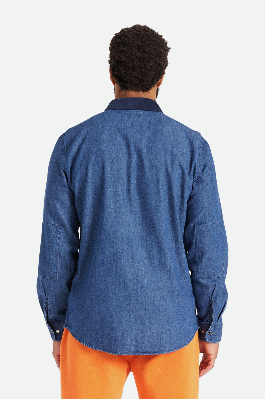 Brixton Bowery Reserve L/S Woven Geweven Tops Heren Blauw | 479602IRD