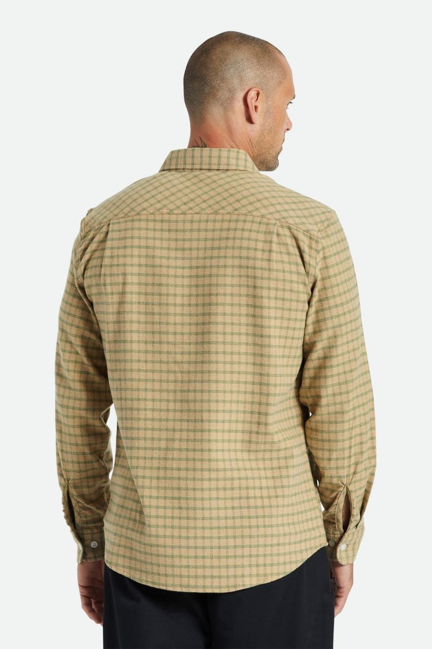 Brixton Bowery Stretch L/S Utility Flanellen Tops Heren Beige Olijfgroen | 520471JUB