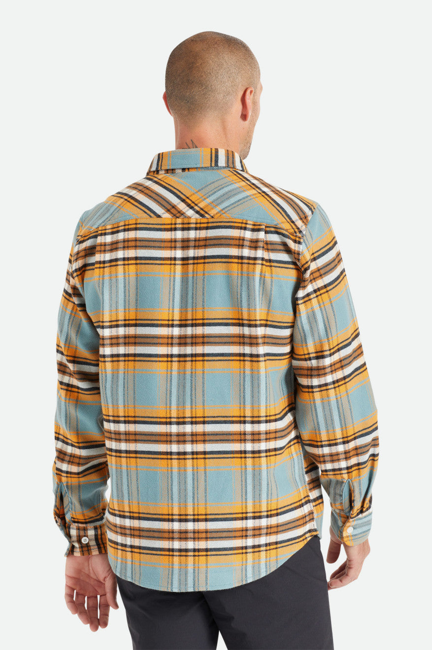 Brixton Bowery Stretch L/S Utility Geweven Tops Heren Oranje Wit | 362478VDX