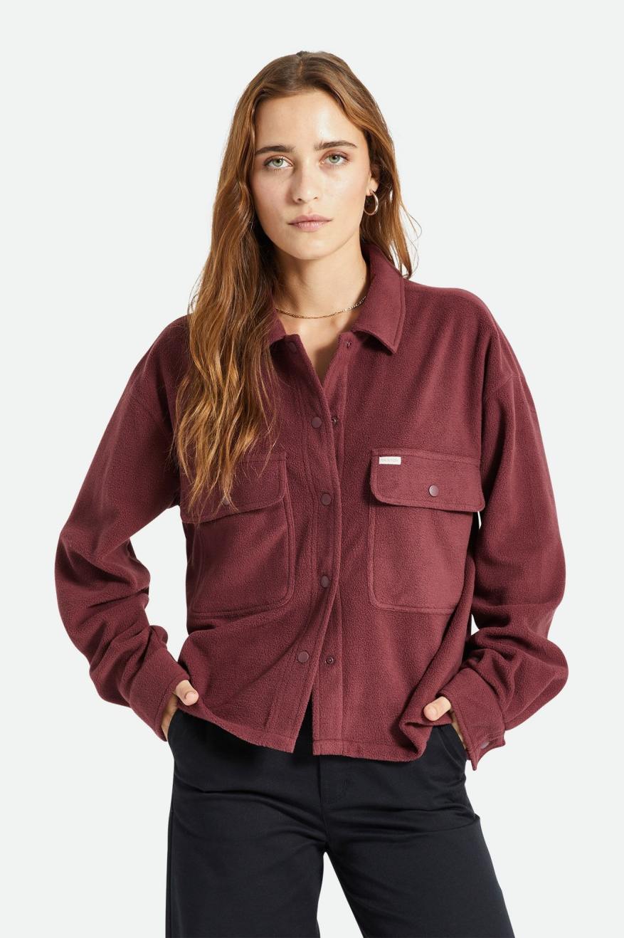 Brixton Bowery Women L/S Arctic Stretch Fleece Truien Dames Rood | 874362GYH