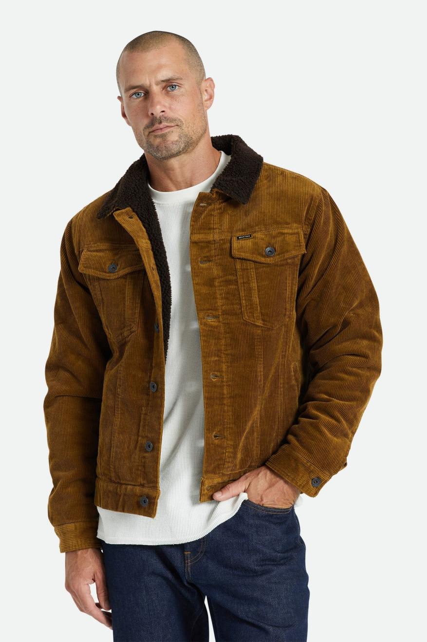 Brixton Cable Sherpa Gevoerde Trucker Jassen Heren Bruin | 678903DMK